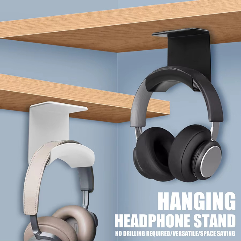 Headphone Stand Desk - Universeller Kopfhörerständer, selbstklebender Kunststoff-Wandhalter, Headset-Halterung für