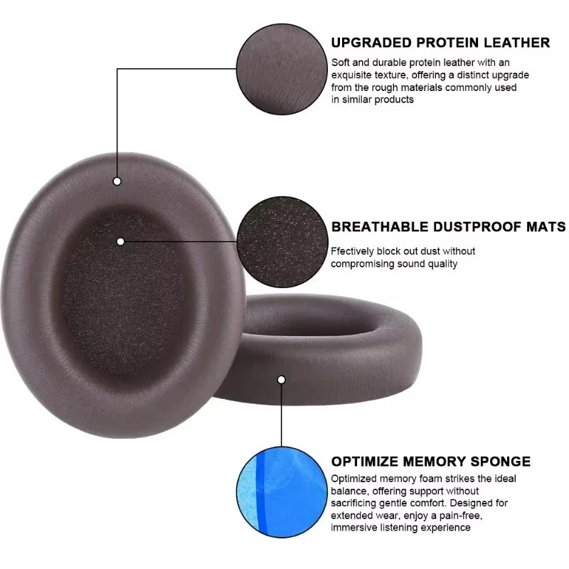 Beats Headphone Studio Pro - Ersatz-Ohrpolster aus Proteinleder für Beats Studio