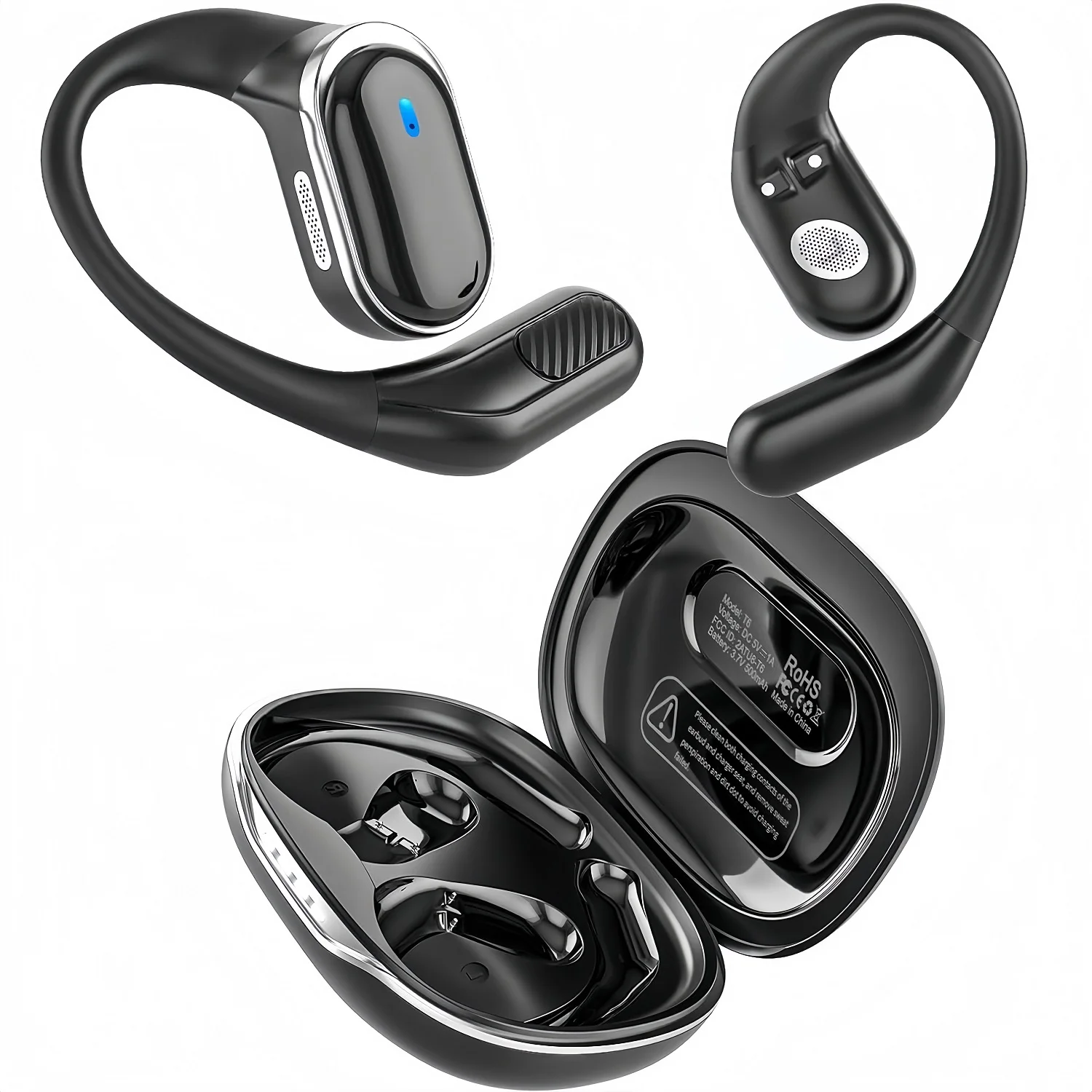 Sports Earphone Hook - Bluetooth-Ohrhörer, kabellose Kopfhörer mit Mikrofon, Air-Conduction-Ohrbügel-Headset,