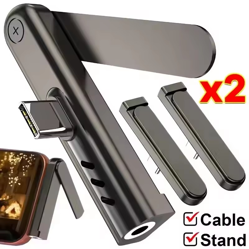 2/1 Stück Tragbarer USB-C-auf- – Headphone Stand Desk Bewertung und Preis